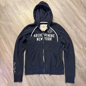 Abercrombie & Fitch Womens Large Vintage Y2K New York Logo Zip Hoodie